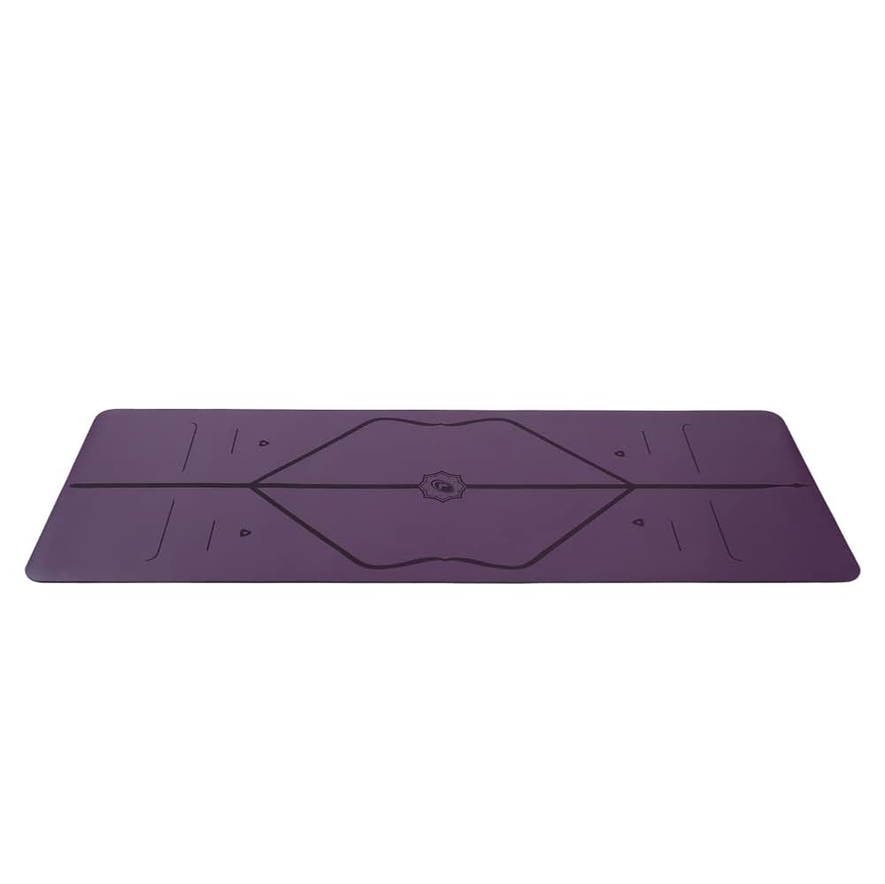 Liforme Original Yoga Mat – Free Yoga Bag Included - Patented Alignment System, Warrior-like Grip, Non-slip, sweat-resistant, 4.2mm thick mat for comfort - Purple