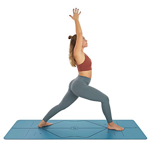 Liforme Travel Yoga mat – Free Yoga Bag, Patented Alignment System, Warrior-Like Grip, Non-Slip, Eco-Friendly and Biodegradable, Ultra-Lightweight and Sweat Resistant, Made with Natural Rubber – Blue