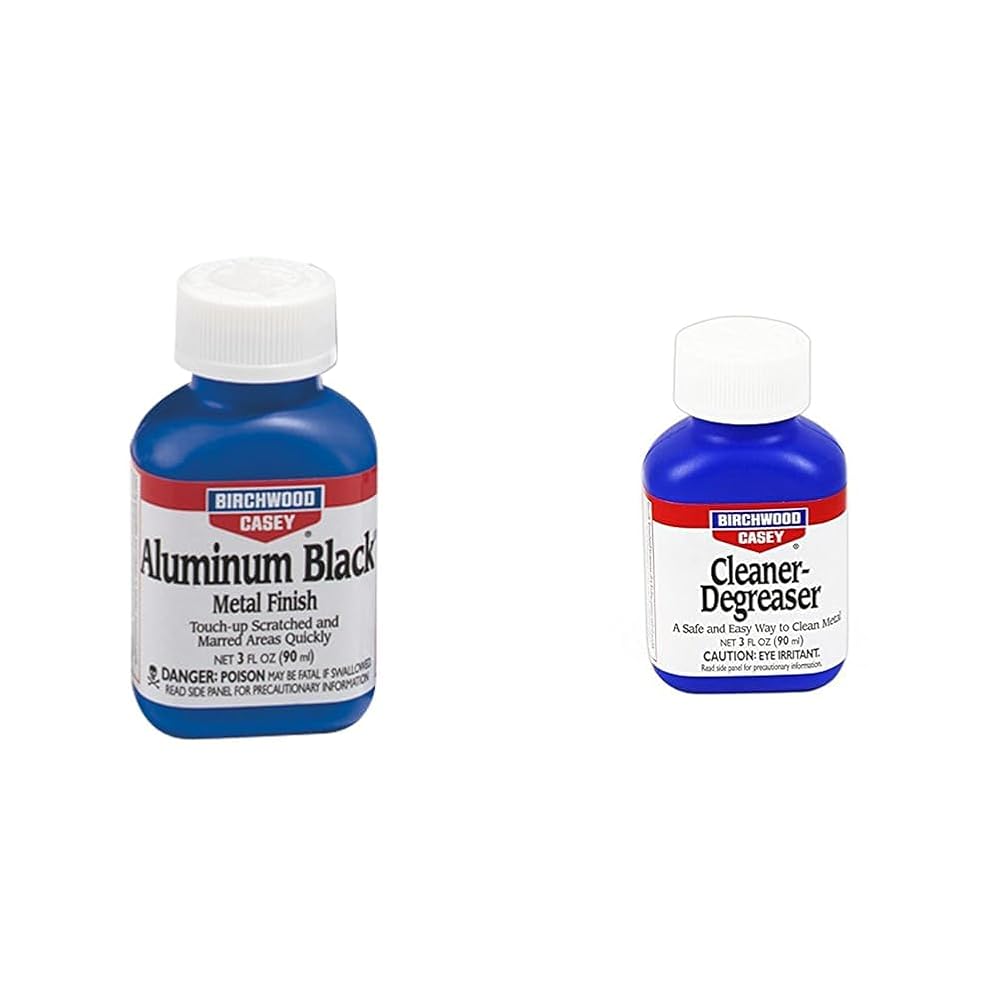 Birchwood Casey Aluminum Black Touch-Up 3 Oz & Fast-Acting Easy-to-Use Cleaner-Degreaser for Gun Cleaning and Maintenance, 3 OZ (90ml)