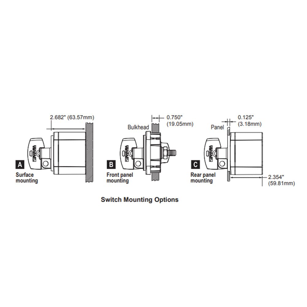 Blue Sea Systems 6004 m-Series ON/OFF Battery Isolator Switch with Locking Key, Red