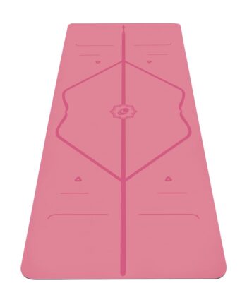 Liforme Original Yoga Mat – Free Yoga Bag Included - Patented Alignment System, Warrior-like Grip, Non-slip, Eco-friendly, sweat-resistant, 4.2mm thick mat for comfort - Pink