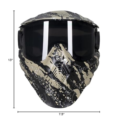 HK Army HSTL Goggle Paintball Airsoft Mask with Anti Fog Thermal Lens (Fracture Black/Tan/Smoke Lens)