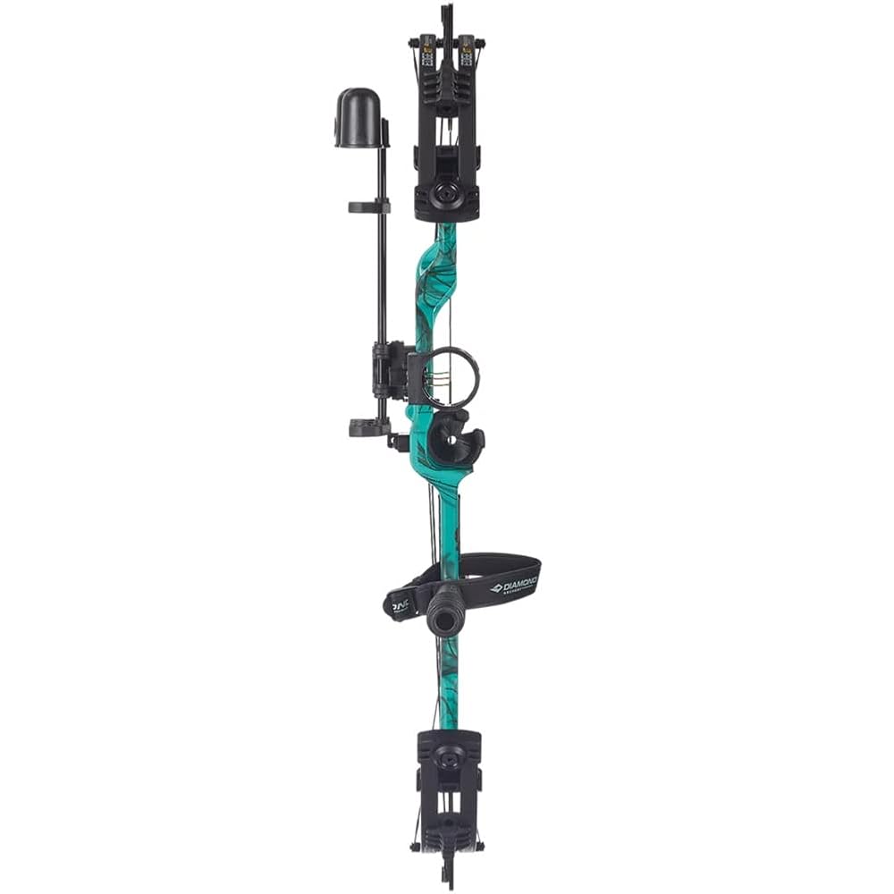 DIAMOND ARCHERY Edge XT Adjustable Accurate Stable Fully Accessorized Versatile Compound Hunting Bow, Teal Country Roots, Left Hand