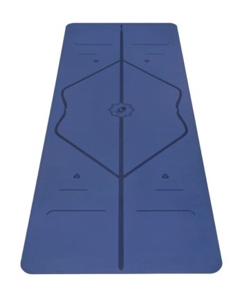 Liforme Original Yoga Mat – Free Yoga Bag, Patented Alignment System, Warrior-like Grip, Non-slip, Eco-friendly and Biodegradable, sweat-resistant, long, wide, 4.2mm thick mat for comfort (Dusk Blue)