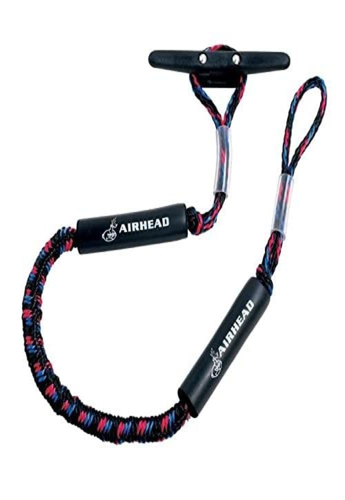 AIRHEAD AHDL-4 Bungee Dockline 4 Feet, Black/Blue/Red & Extreme Max 3006.6634 PWC 7' Dock Line with Zinc-Plated Snap Hook - Value 2-Pack