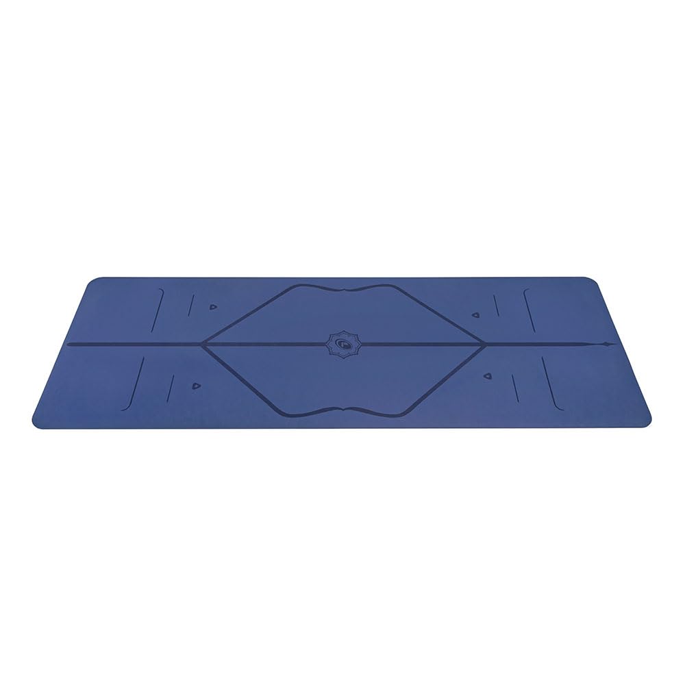 Liforme Original Yoga Mat – Free Yoga Bag, Patented Alignment System, Warrior-like Grip, Non-slip, Eco-friendly and Biodegradable, sweat-resistant, long, wide, 4.2mm thick mat for comfort (Dusk Blue)
