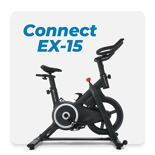 Echelon Smart Connect Fitness Bike, 30-Day Free Echelon Membership, Easy Storage, Small Spaces, Cushioned Seat, Solid Design, HIIT, Top Instructors, 32 Resistance Levels, Bluetooth, EX15