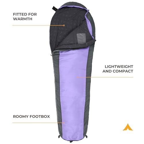 Teton Trailhead, 20 Degree Sleeping Bag; Lightweight, Warm Mummy Sleeping Bag, Camping, Backpacking, Hiking