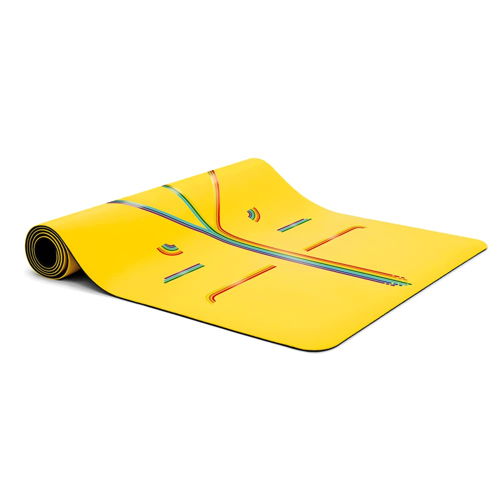 Liforme Printed Travel Yoga mat – Free Yoga Bag, Patented Alignment System, Warrior-like Grip, Non-slip, Eco-friendly and Biodegradable, Ultra-lightweight, Sweat resistant, Long, Wide and Thick