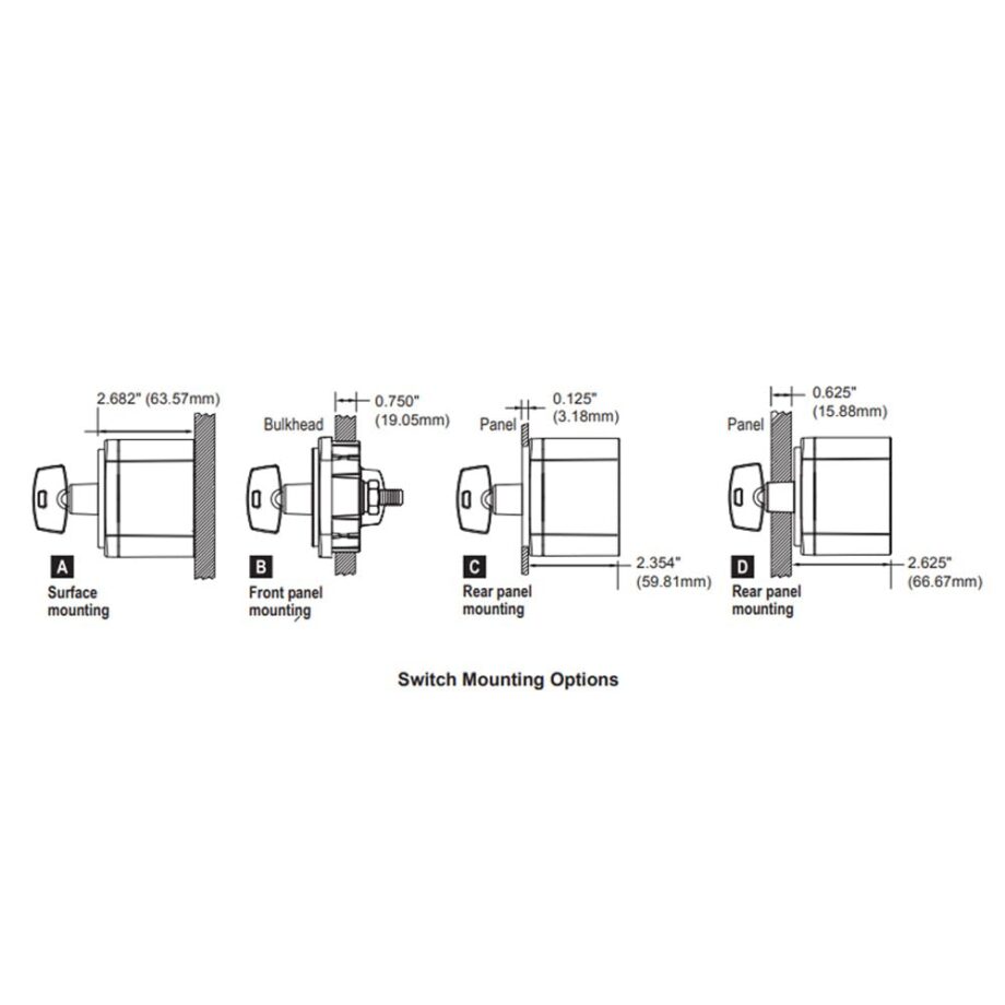 Blue Sea Systems 6005 m-Series ON/OFF Battery Isolator Switch with Locking Key, Red