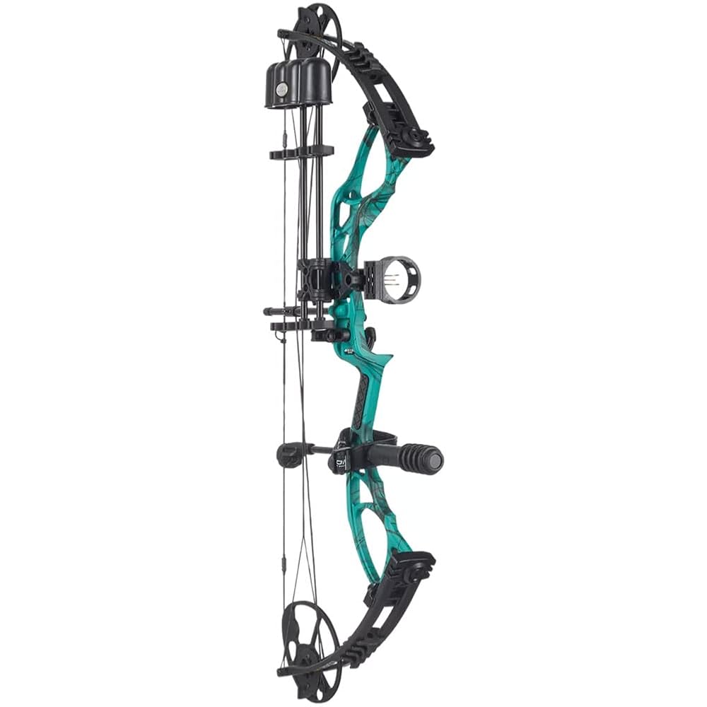 DIAMOND ARCHERY Edge XT Adjustable Accurate Stable Fully Accessorized Versatile Compound Hunting Bow, Teal Country Roots, Left Hand