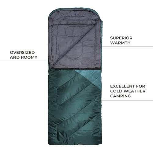 Teton Celsius Regular 0F Degree Sleeping Bag - All-Weather Sleeping Bag for Adults and Kids - Camping Made Easy and Warm. Compression Sack Included