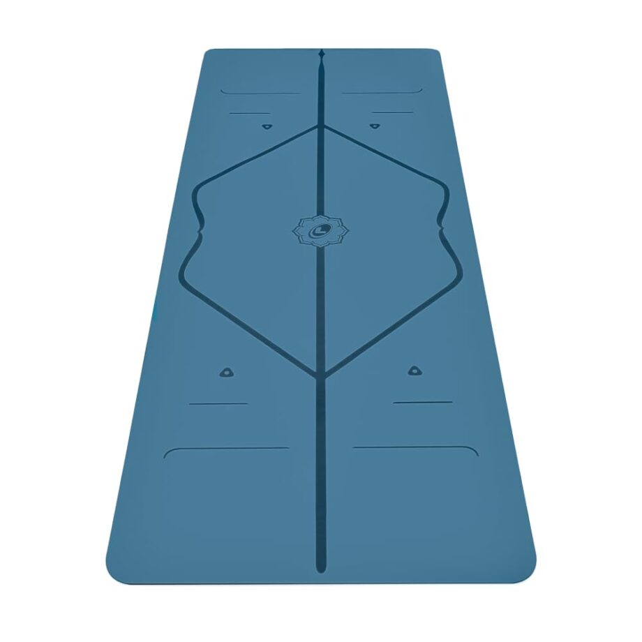 Liforme Original Yoga Mat – Free Yoga Bag Included - Patented Alignment System, Warrior-like Grip, Non-slip, Eco-friendly, sweat-resistant, 4.2mm thick mat for comfort - Blue