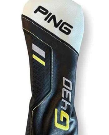 PING G430 Fairway Wood Headcover, Black-White-Yellow-Gray, Leather, Adjustable Number TAG