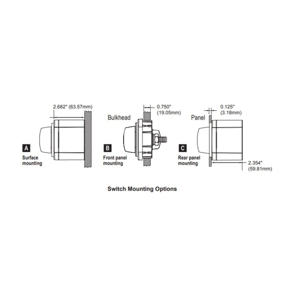 Blue Sea Systems 6007 m-Series Battery Switch 4 Position Mini Selector Switch, Red