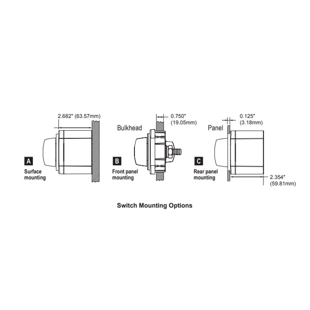 Blue Sea Systems 6007 m-Series Battery Switch 4 Position Mini Selector Switch, Red