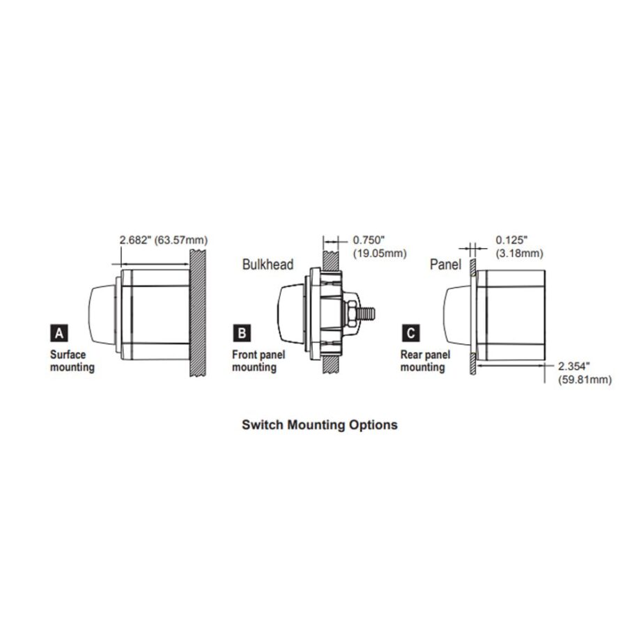 Blue Sea Systems 6007200 m-Series Battery Switch 4 Position Mini Selector Switch, Black