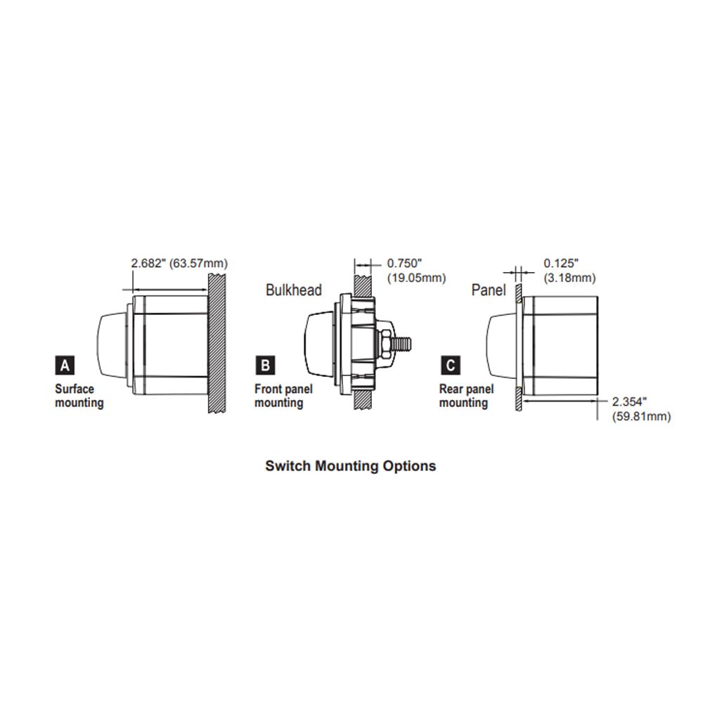 Blue Sea Systems 6010 m-Series Mini Battery Switch, 300A, 32V DC Dual Circuit, Red