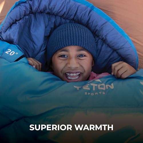 Teton Celsius Regular 0F Degree Sleeping Bag - All-Weather Sleeping Bag for Adults and Kids - Camping Made Easy and Warm. Compression Sack Included