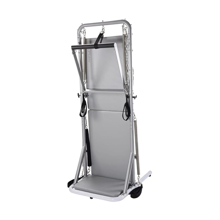 AeroPilates Precision Cadillac Studio Tower Strength and Toning System Equipment Station for Pilates and Workouts, Gray