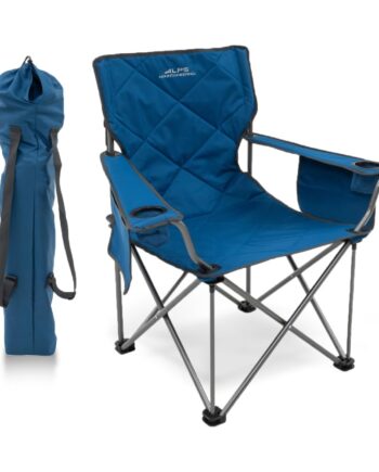 ALPS Mountaineering King Kong Camping Chairs for Adults with Mesh Cup Holders and Pockets, Built Durable and Reliable with Compact Foldable Steel Frame, Deep Sea/Charcoal