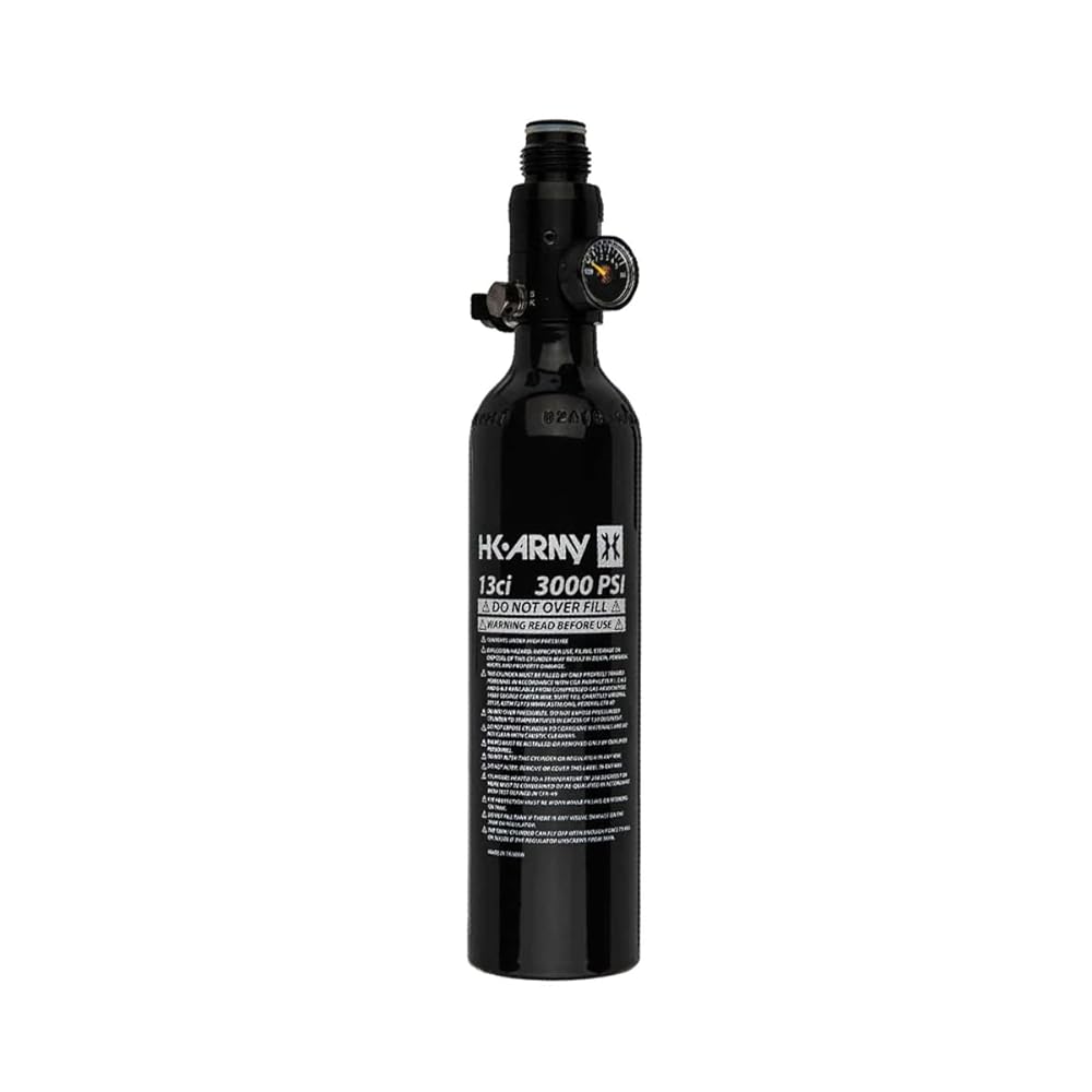 HK Army 13ci/3000psi Compressed Air HPA Paintball Tank Air System w/Regulator - Black