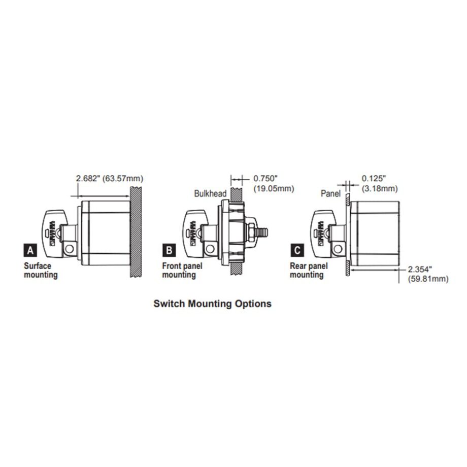 Blue Sea Systems 6004200 m-Series Battery Isolator Switch ON/OFF with Locking Key, Black