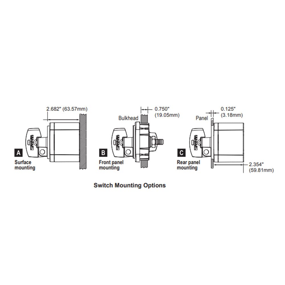 Blue Sea Systems 6004200 m-Series Battery Isolator Switch ON/OFF with Locking Key, Black