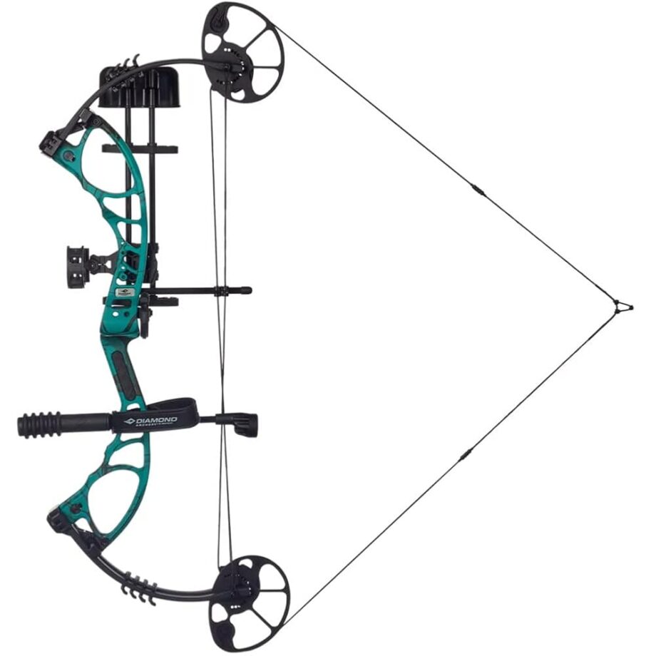 DIAMOND ARCHERY Edge XT Adjustable Accurate Stable Fully Accessorized Versatile Compound Hunting Bow, Teal Country Roots, Left Hand