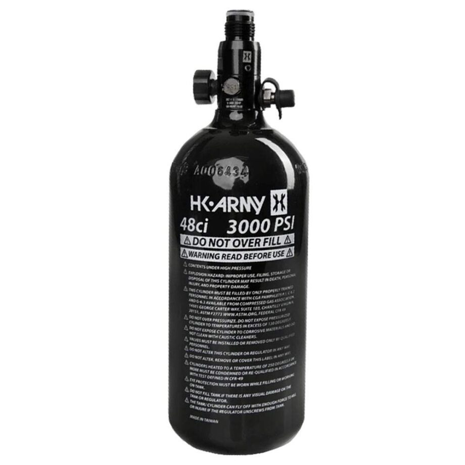 HK Army 48ci/3000psi Compressed Air HPA Paintball Tank Air System w/Regulator - Black