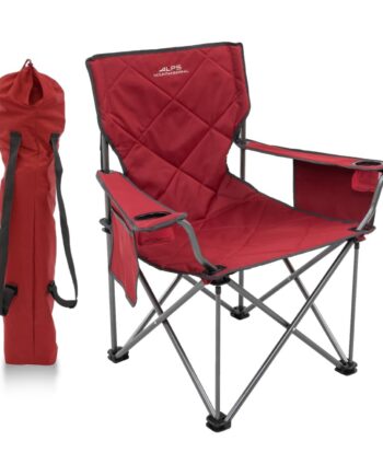 ALPS Mountaineering King Kong Camping Chairs for Adults with Mesh Cup Holders and Pockets, Built Durable and Reliable with Compact Foldable Steel Frame, Salsa/Charcoal
