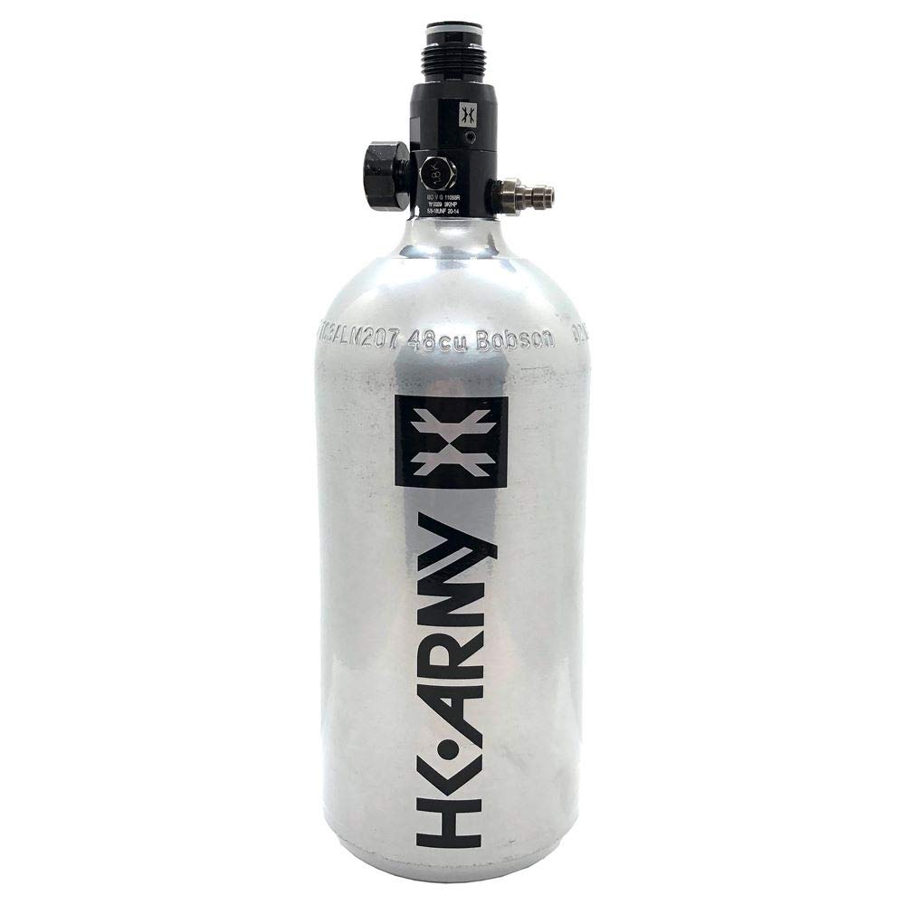 HK Army 48ci/3000psi Aluminum Compressed Air HPA Tank - Refillable High Pressure System for Paintball & Airsoft Gear - Gunmetal