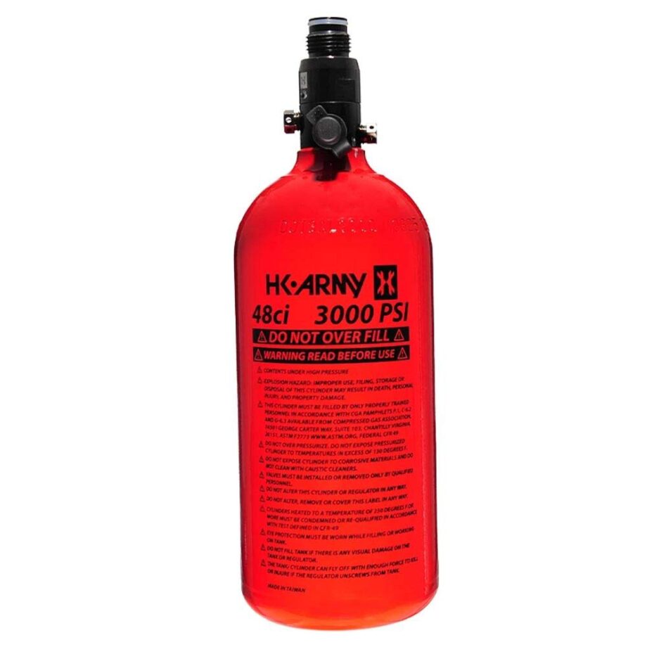 HK Army 48/3000 Aluminum Compressed Air HPA Paintball Tank - Red