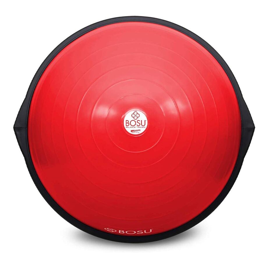 Bosu 72 10850 Home Gym Equipment The Original Balance Trainer for Physical Exercise, Rehab, Large Balance Ball 65 Centimeter Diameter, Red and Black
