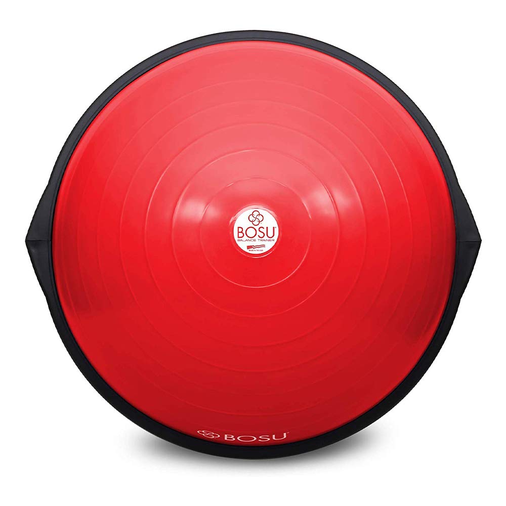 Bosu 72 10850 Home Gym Equipment The Original Balance Trainer for Physical Exercise, Rehab, Large Balance Ball 65 Centimeter Diameter, Red and Black