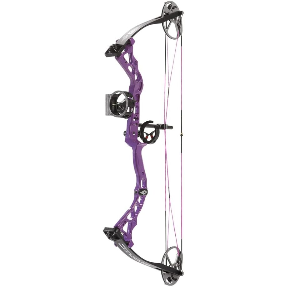 Diamond Archery Youth Atomic Bow - Fully Adjustable Equipped Durable Compound Bow | 6-29 LBS Draw Weight | 12"-24" Draw Length | 191 FPS, Right Hand, Purple