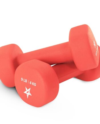 Yes4All 9 lbs Dumbbells Neoprene with Non Slip Grip – Great for Total Body Workout – Total Weight: 18 lbs (Set of 2)