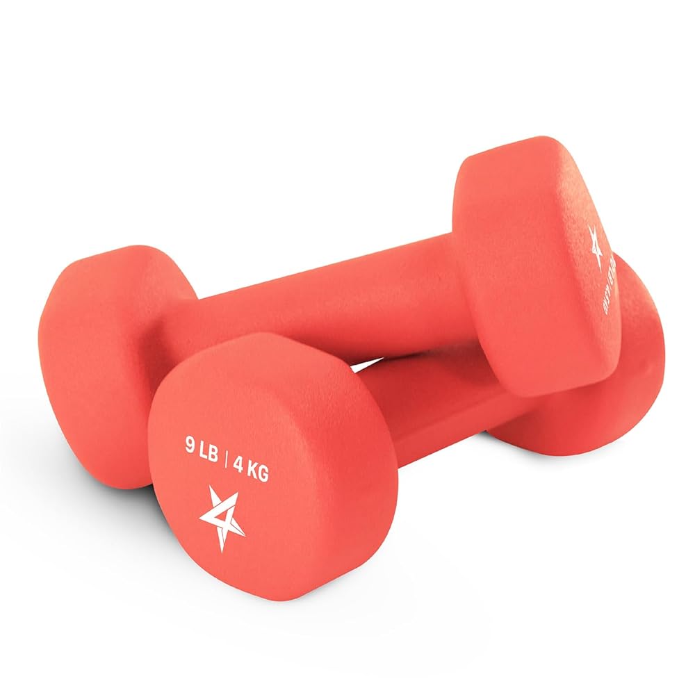 Yes4All 9 lbs Dumbbells Neoprene with Non Slip Grip – Great for Total Body Workout – Total Weight: 18 lbs (Set of 2)