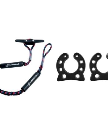 AIRHEAD 4' Bungee Dockline and SuperStick Urethane Pole Storage Clips, 5/8" - 3/4", Black, 2 Pack