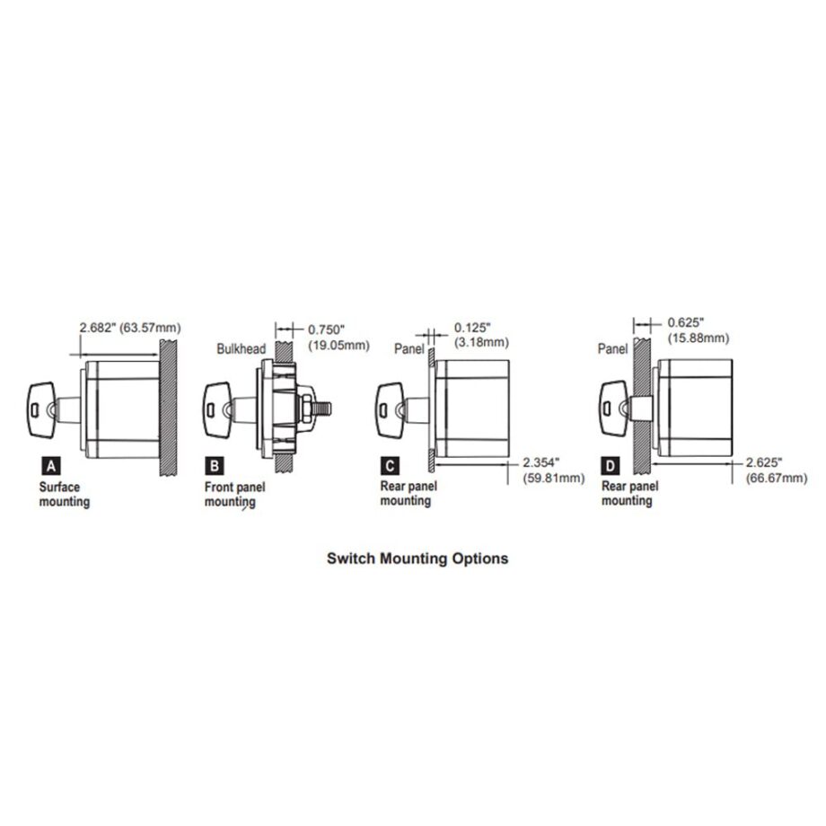 Blue Sea Systems 6005200 m-Series Battery Isolator Switch ON/OFF with Locking Key, Black