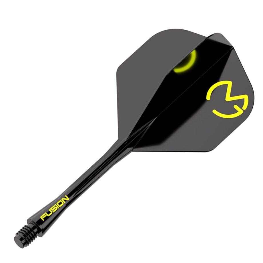 Winmau Darts Fusion Integrated Flight & Shaft System - No.2 Shape & Design - Mvg Design, Medium Length