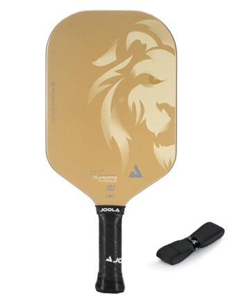JOOLA Magnus CAS 14mm Pickleball Paddle - Gold Tyson McGuffin Lion Paddle - Edgeless Design & Short Handle - Lightweight Double Frame Carbon Fiber Core - Extra Long Length - Carbon Surface Adds Spin