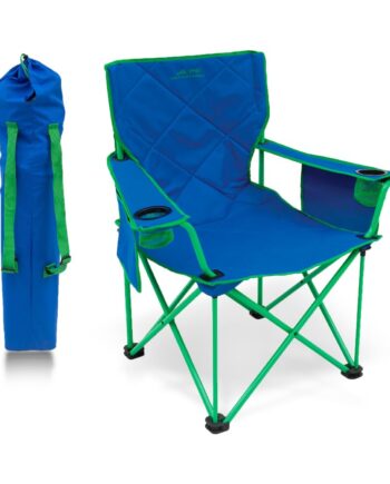 ALPS Mountaineering King Kong Camping Chairs for Adults with Mesh Cup Holders and Pockets, Built Durable and Reliable with Compact Foldable Steel Frame, Blue/Green