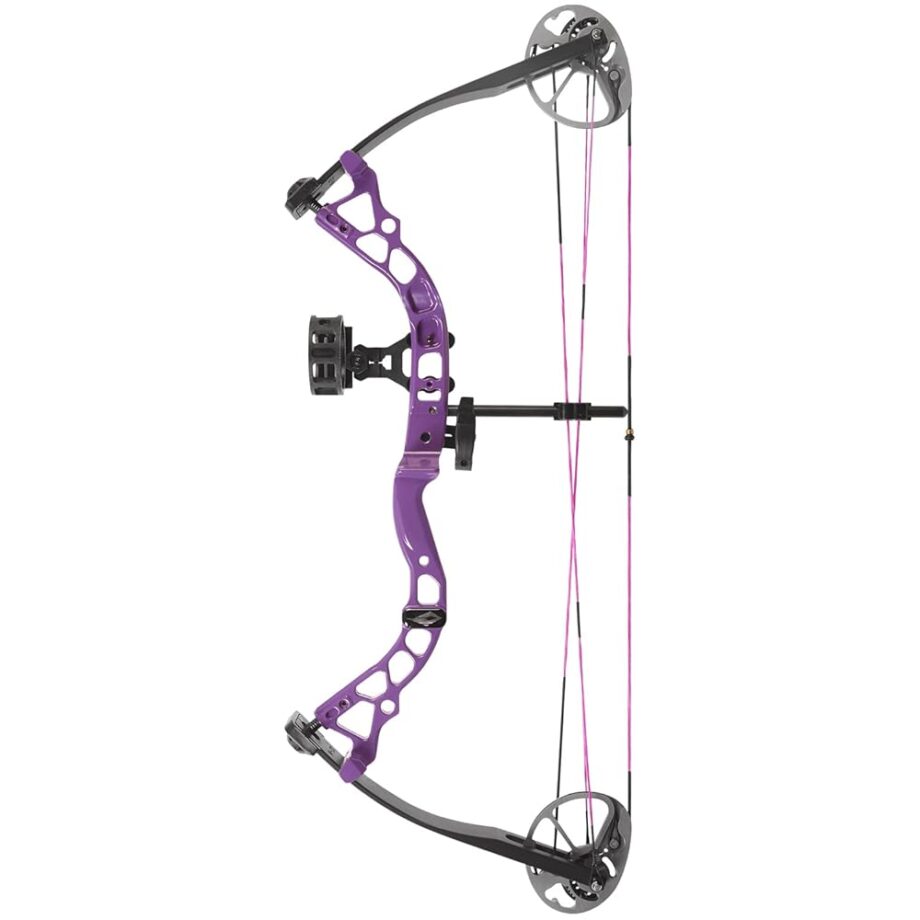 Diamond Archery Youth Atomic Bow - Fully Adjustable Equipped Durable Compound Bow | 6-29 LBS Draw Weight | 12"-24" Draw Length | 191 FPS, Right Hand, Purple