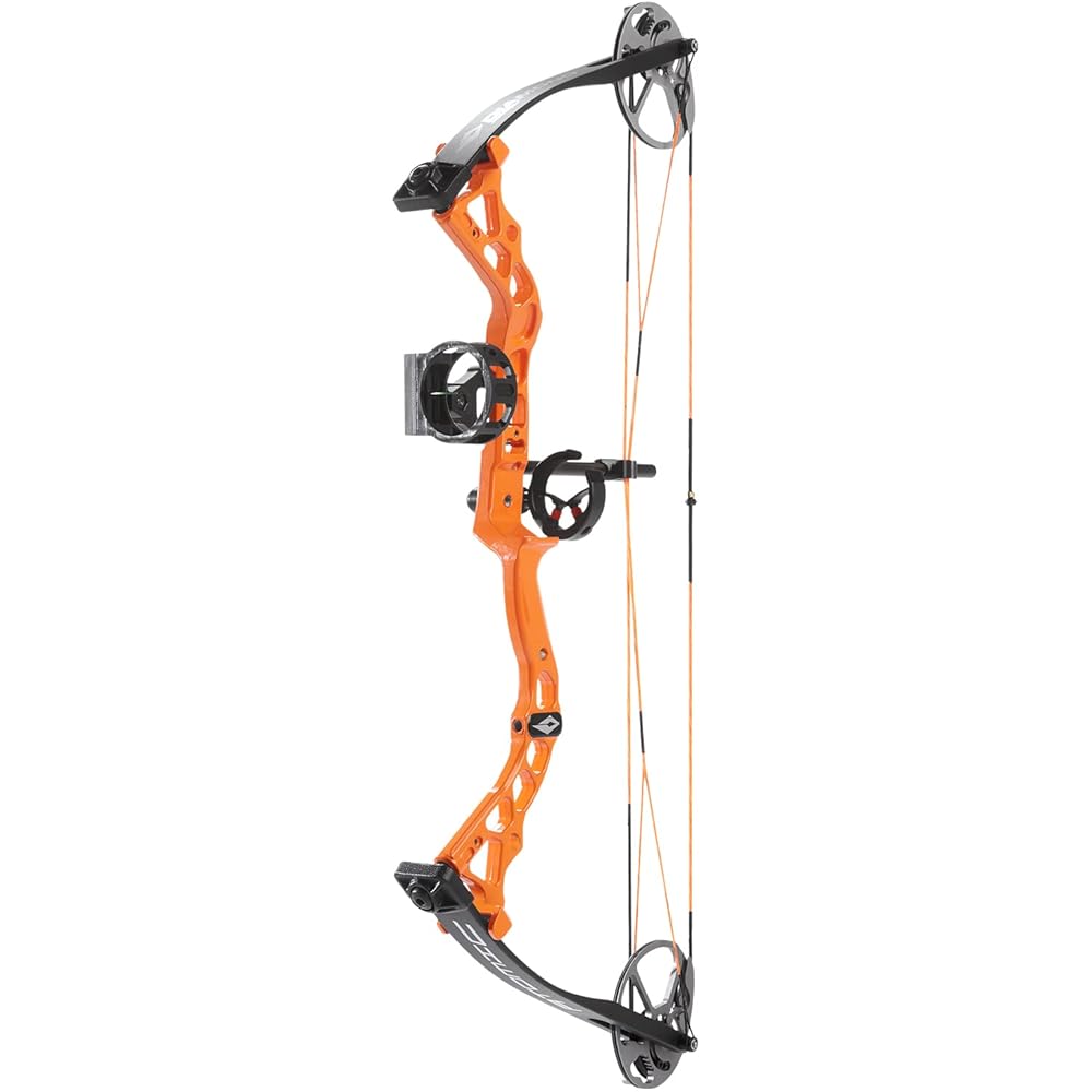 DIAMOND ARCHERY Youth Atomic Bow - Fully Adjustable Equipped Durable Compound Bow | 6-29 LBS Draw Weight | 12"-24" Draw Length | 191 FPS, Right Hand, Orange