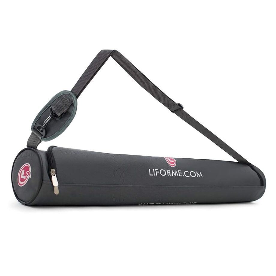 Liforme Travel Yoga mat – Free Yoga Bag, Patented Alignment System, Warrior-Like Grip, Non-Slip, Eco-Friendly and Biodegradable, Ultra-Lightweight and Sweat Resistant, Made with Natural Rubber – Green