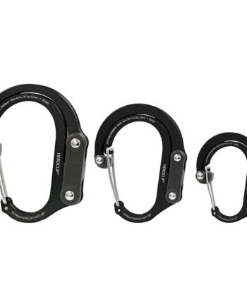 GEAR AID HEROCLIP Carabiner Gear Clip and Hook (Medium, Small, Mini) for Camping, Backpack, Suitcases, Purse and Garage Organization, Stealth Black, Variety Size 3 Pack