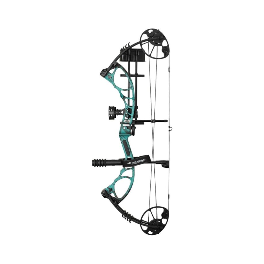 DIAMOND ARCHERY Edge XT Adjustable Accurate Stable Fully Accessorized Versatile Compound Hunting Bow, Teal Country Roots, Left Hand
