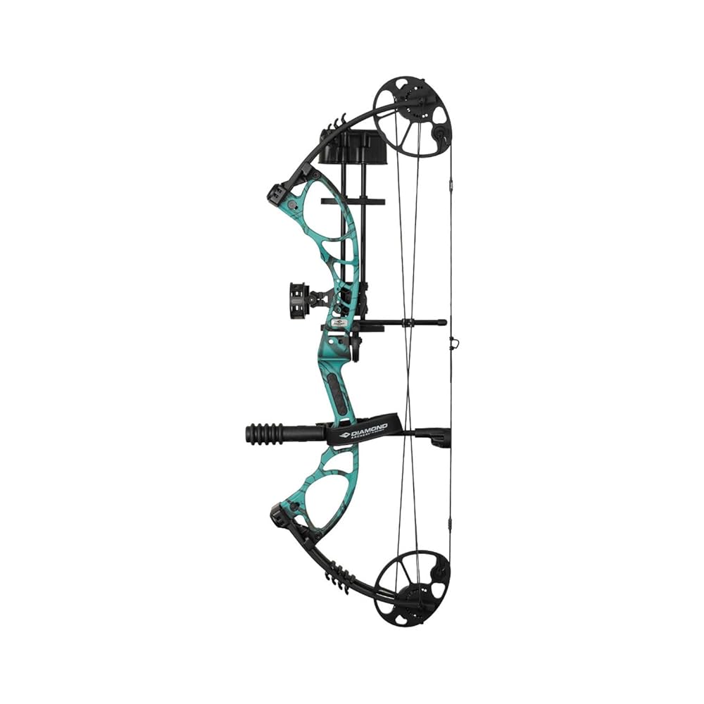 DIAMOND ARCHERY Edge XT Adjustable Accurate Stable Fully Accessorized Versatile Compound Hunting Bow, Teal Country Roots, Left Hand