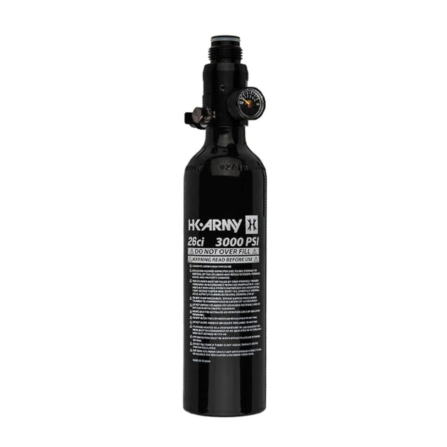 HK Army 26ci/3000psi Aluminum Compressed Air HPA Paintball Tank Air System - Black